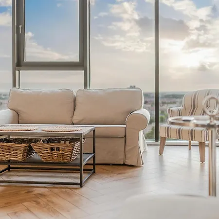 公寓 Ans Hanza Tower 17th Floor With View, Swimming Pool Area With Saunas, Viewing Terrace 什切青
